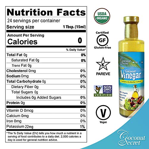 Coconut Secret Raw Coconut Vinegar - 12.7 fl oz - Rich in Vitamins & Amino Acids - Organic, Vegan, Non-GMO, Gluten-Free, Kosher - Keto, Paleo, Whole 30 - 24 Servings - Thumbnail 4