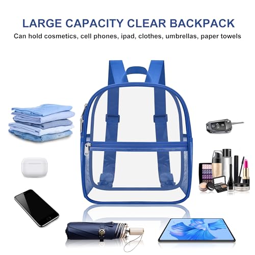 Image of Clear Backpack Stadium Approved, Stadium Bag Clear Bag 12 x 6 x 11 in