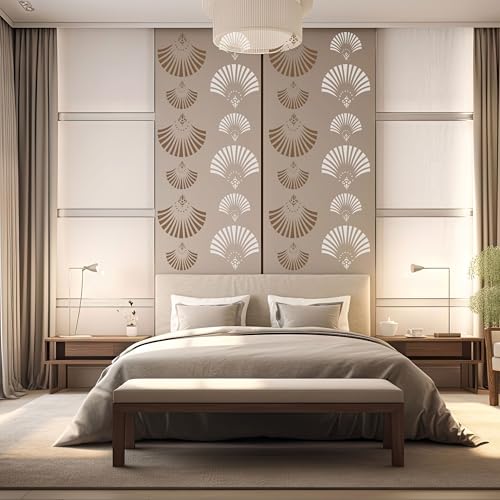 Image of Stencils for Wall Painting Light Burst Reusable Wall Stencils for Painting (16inch x 24inch)-DIY Reusable Design Suitable for Pooja Room, Home & Office (Pack of 1)