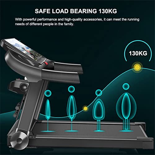 Image of Electric Folding Treadmill,Home Portable Walking Machine Under Desk Treadmills,with Led Touch Display and Blue Tooth Speaker,Compact Running Machine,T