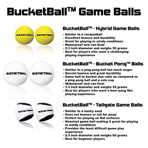 Bucketball | Giant Yard Pong Edition Combo Pack | Best Beach, Pool, Yard, Camping, Tailgate, Bbq, Lawn, Water, Indoor, Outdoor Game Toy For Adults, Boys, Girls, Teens, Family #TOP4