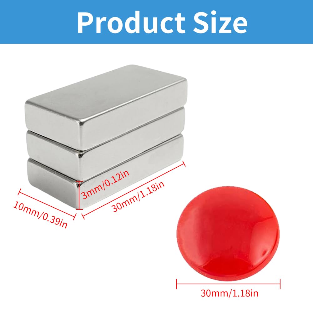 Magneti Al Neodimio Extra Forti - 6 Calamite Rettangolari 30x10x3mm | Per Frigo, Lavagne, DIY - Foto 7