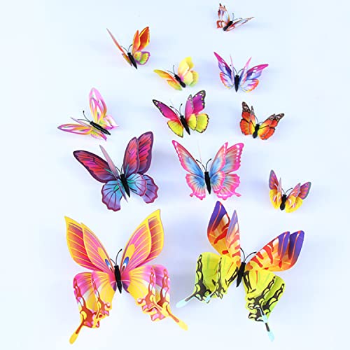 Image of JAAMSO Royals Multi 3D Magnet Butterfly Stickers for Wall, Butterfly Decoration Items, Butterfly Stickers, Butterfly Wall Decor, Butterflies, Butterflies for Wall Decoration (Set of 12)