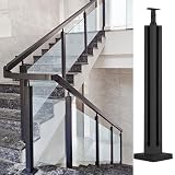 DVTFRUI 304 Ringhiera in Acciaio Inox Post Post Pannelli di Vetro Sistema di Ringhiera per Ponte Pannelli di Recinzione in Vetro Sistema di Ringhiera per Scale in Vetro,Corner Post,41.7in/106cm
