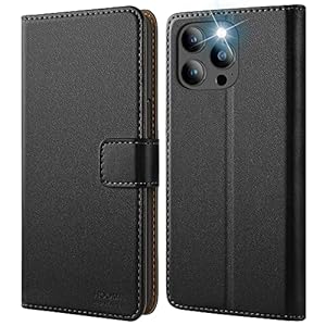 HOOMIL Magflip Case Compatibel met iPhone 13 Pro 6,1 Inch, Premium Lederen Hoesje, Zwart