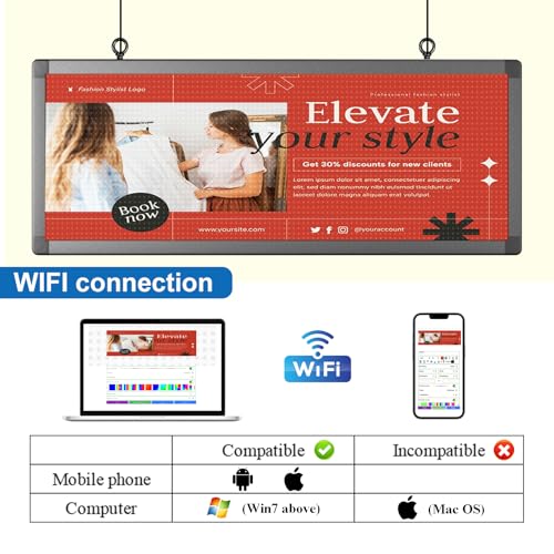 Image of P10 Outdoor Full Color Programmable Double Sides LED Signs 39 inchx 14 inch with WIFI,Programmable Scrolling LED Display,Texts and Image Display for led Advertising Sign Board (Double sides)