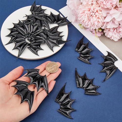 GORGECRAFT 40PCS Bat Wing Hairpins Accessories PU Leather Demon Wings Ornament Accessories Halloween Decor Black Angel Wing Embellishments for Hair Ornament & Costume Accessory - Image 3