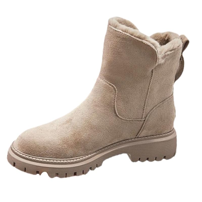Womens thick and warm winter extra-large snow boots - Thick and warm fabric and lining anti-slip rubber sole