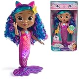 POUPÉE SIRÈNE GABBY ET LA MAISON MAGIQUE 35 CM - La poupée Gabby chat de 35 cm est dotée d'une queue articulée qui change de couleur dans l'eau tiède ; Elle peut se tenir debout hors de l'eau pour toutes sortes d'aventures, sur terre comme sous la mer
