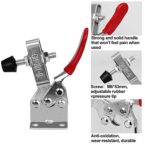 FAVENGO GH-201B Kniehendelspanner, snelspanner, 90 kg, capaciteit horizontale Toggle Clamp houdkracht horizontale spanner anti-slip knevelklem handgereedschap voor lassen