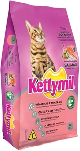 Ração Gatos Castrados Salmão Kettymil 10,1kg