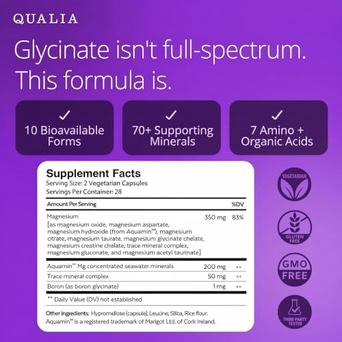 Qualia Magnesium Supplement with Glycinate, 10 Forms and 70+ Minerals - Image 3