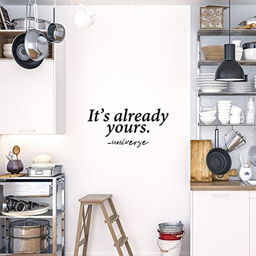 My Vinyl Story | It's Already Yours - Universe | Large Motivational Large Gym Wall Decal Quote For Home Gym Yoga Exercise Fitness Workout Fitness Motivational Wall Art Decor Vinyl Removable Sticker 22X11 Inches #TOP3