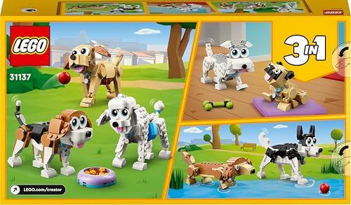 31137 Creator Adorabili Cagnolini, Set 3 in 1 con Bassotto, Carlino, Barboncino e altri Animali Giocattolo per Bambini da Costruire, Idea Regalo per Amanti dei Cani - Lego - Immagine 10