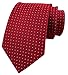 Mens Big Boy Solid Wine Red Ties with White Pin Dots Summer Woven Formal Wedding Neckties
