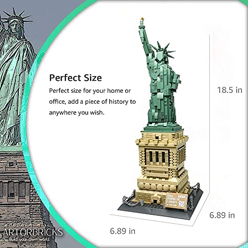 Artorbricks Architectural Statue Of Liberty Building Large Collection Building Set Model Kit And Gift For Kids And Adults, Compatible With Lego (1577 Pieces) #TOP1