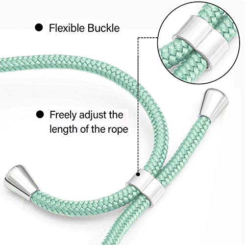 PekaTech Telefoonketting compatibel met Xiaomi Redmi Note 10 / Note 10S - smartphone halsketting hoes met band - koord met cover case om om te hangen, Groen - Image 5