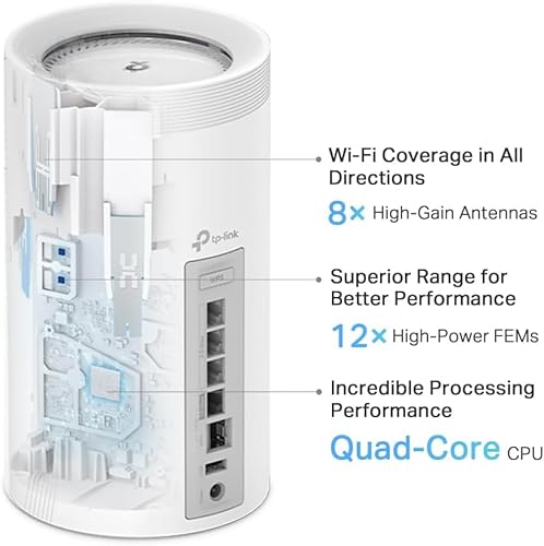 undefined TP-Link Deco BE75 BE17000 Tri-Band WiFi 7 Mesh System - 8-Stream, 17 Gbps, 200+ Device Connect, 10 Gbps Wired, AI Roaming, Wireless/Wired Combined Backhaul, Google/Alexa, HomeShield, 2-Pack の商品画像 6