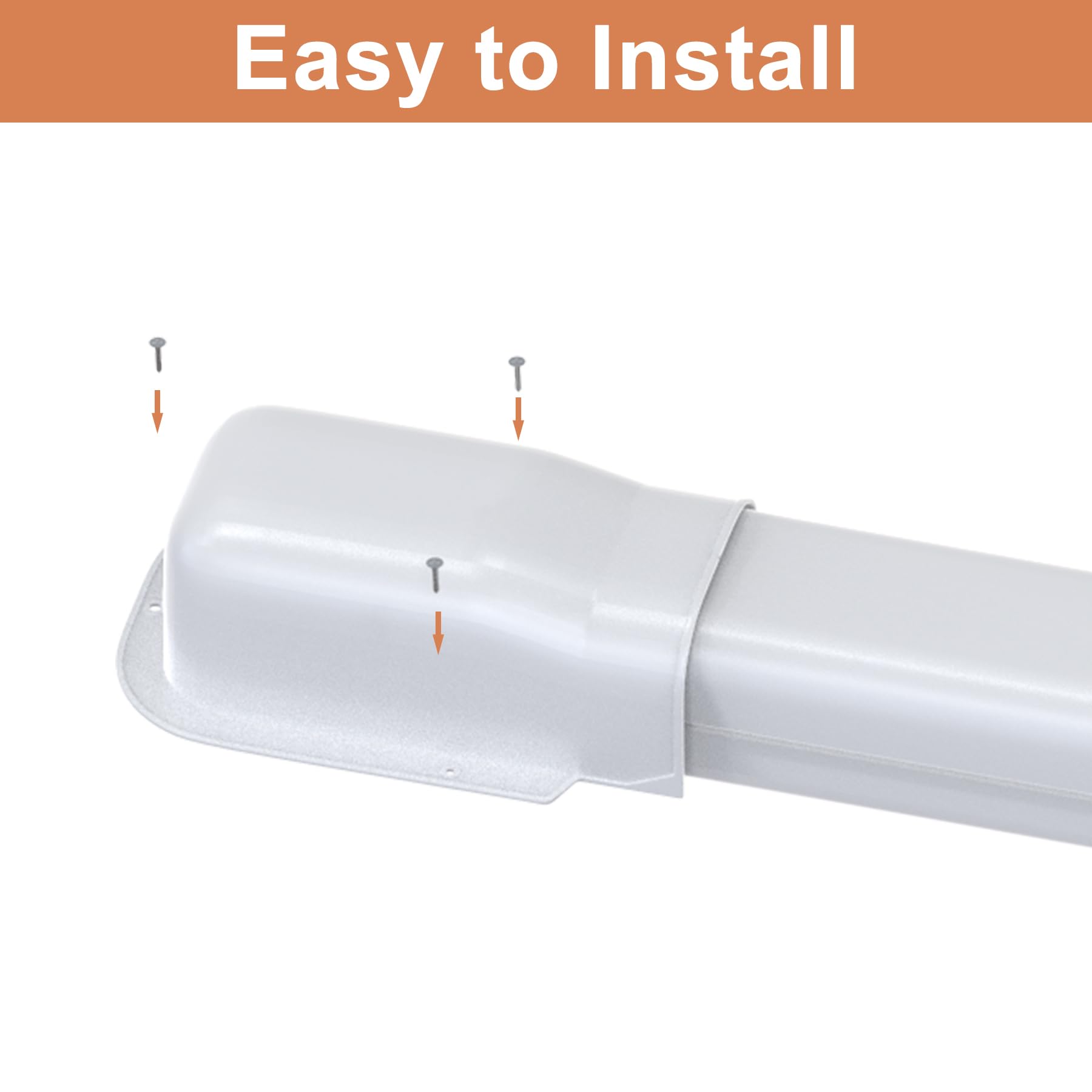 Tapa de entrada de pared de 3 pulgadas de ancho, kit de cubierta de línea decorativa de PVC, accesorios para acondicionadores de aire mini split sin conductos, CA central y bombas de calor 3