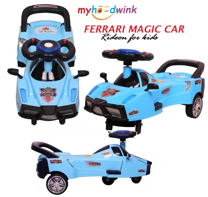 Image of myhoodwink Baby Magic Car for Kids, Ride-on Baby Car, Kids Push Car, Swing Car |Comfortable Seats Durable Ridor Ride on Toy Car for Kids, Twister Ride on, Magic Toy Car, Push Rider, Age 2+ (Blue)