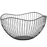 NUTRIUPS Obstkorb aus Metall, Obstkorb aus Eisendraht, Obstschalen, Obst- und Gemüseaufbewahrungskorb mit Wellenform-Design für dekoratives Arbeitsplatten-Herzstück in der Küche (Gold)