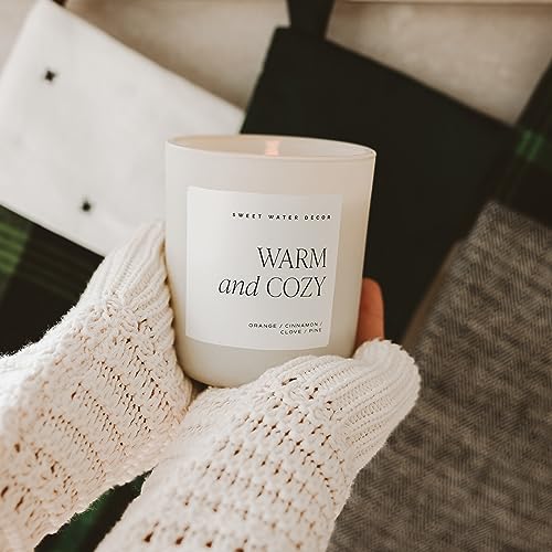 Sweet Water Decor Warm and Cozy Soy Candle - Orange, Cinnamon, Clove, and Pine Scented Candle for Home - 15oz Tan Matte Jar, 70+ Hour Burn Time, Made in The USA - Thumbnail 5
