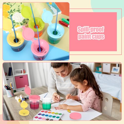Vasos de pintura antiderrames infantiles perfectos para mesas de manualidades en casa 6