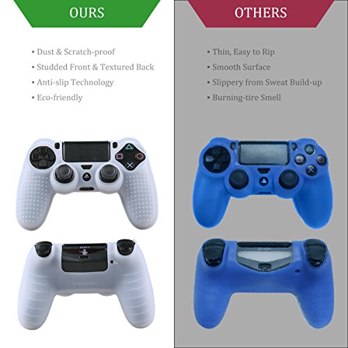 Ps4 Controller Silicone Skins - Anti-Slip Thumb Grip Protector Skin Case Set For Ps4, Ps4 Slim, Ps4 Pro - 2 Pack Ps4 Controller Skin- 4 Pairs Ps4 Thumb Grips - Black & White #TOP4