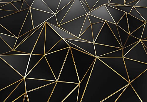 Reyhui Black And Gold Wallpaper 3D Abstract Geometric Wall Mural For Bedroom Living Room Tv Background Wall (Not Self-Adhesive) #TOP1