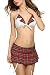 Avidlove Women Role Play Mini Plaid Skirt Sexy Bra Red Schoolgirl Lingerie Set