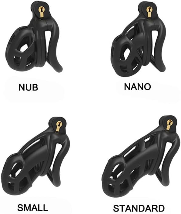 Miniatura 5 de Chastity Cage 2.0 - Jaula de castidad masculina nano dispositivo de castidad de resina, dispositivo de castidad masculina con 4 anillos, ejercicio