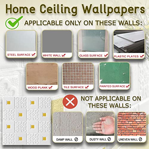 Image of 3D PVC Ceiling Panels for False Ceiling Decorative Waterproof Ceiling Tiles Self Adhesive Sheet Ceiling Design Panels for Home, Office & Commercial Interiors