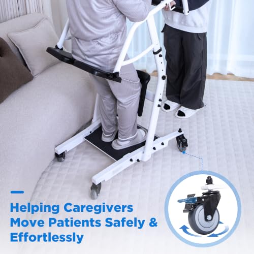 Image of Sit to Stand Lift, Stand Assist Lift for Elderly, Patient Transfer Assist Devices with Belt for Home Care Use, 400 lbs Capacity