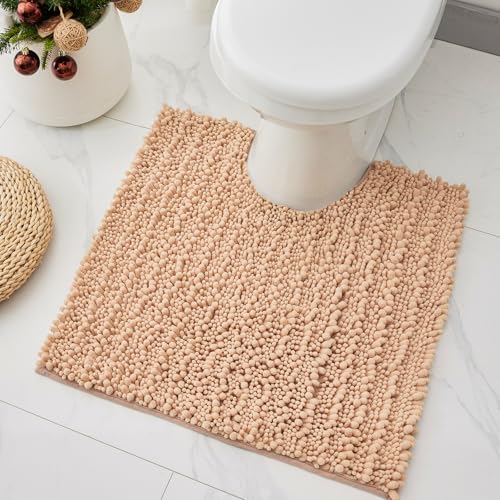 Ruggnovea Toilet Rugs U-Shaped Mat 24x24, Contour Bathroom Mat -