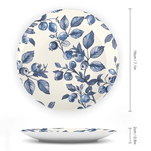 Plato decorativo de porcelana con patrón de flores arándano 7 in miniatura 2