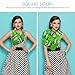 BSUYGET Christmas Green Black Checkerboard Santa Fashion Silk Scarf Soft Lightweight Headscarf Hair Wrap for Women