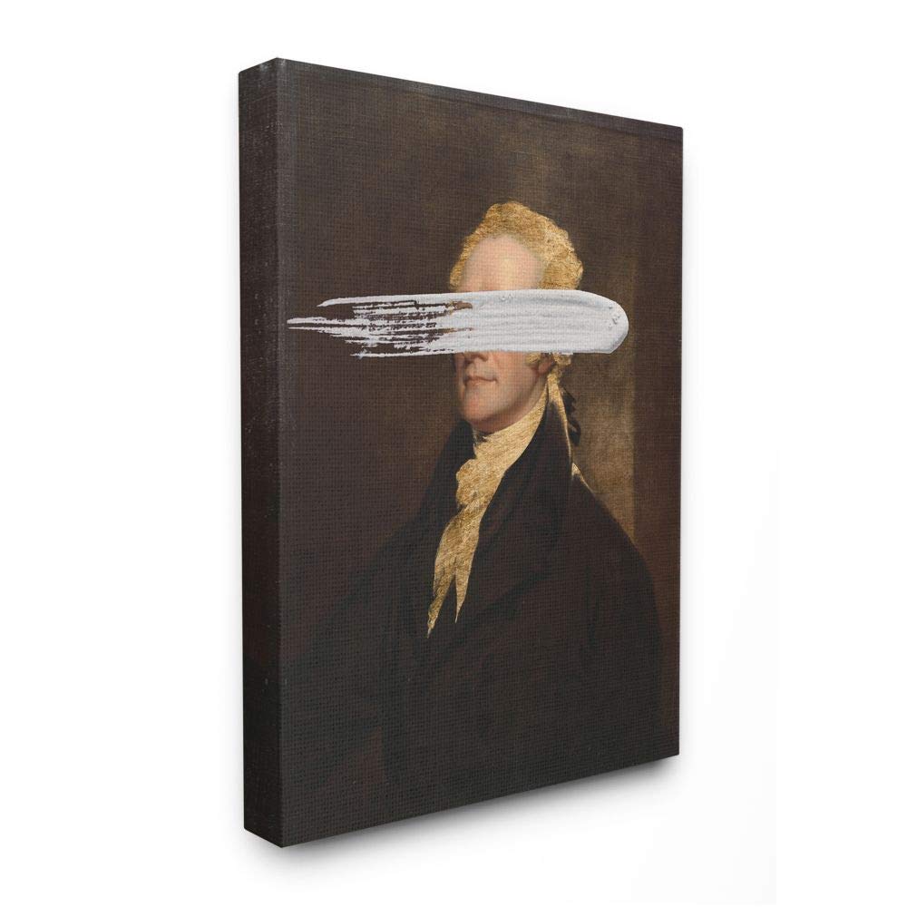 Stupell Industries Paint Censored Hamilton Portrait Classical Design