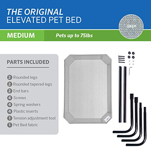 Coolaroo Original Elevated Dog Bed - Breathable Off-The-Ground Pet Bed with Cooling Fabric, Joint Relief & Moisture-Resistant Fabric, 100% Recyclable, Easy Clean, Grey, Medium - Image 6