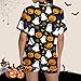 2 Piece Womens Causal Halloween Pajamas Ladies Comfortable Loose Short Sleeve Button Down Party Holiday Costume Womens Halloween Outfit (Black+M)