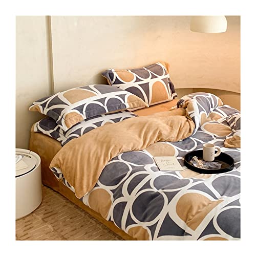 Parure de lit 220x240 housse de couette microfibre drap 2m lit double C03 - 2