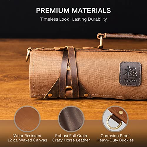 Kyoku Shogun Series Kiritsuke Knife + Professional Black Chef Knife Roll Bag #TOP6