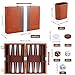 RERIVER Backgammon Set 2 Players Classic Backgammon Sets for Adults Board Game with PU Leather Case Portable and Travel Backgammon Set (Brown, 11inch)