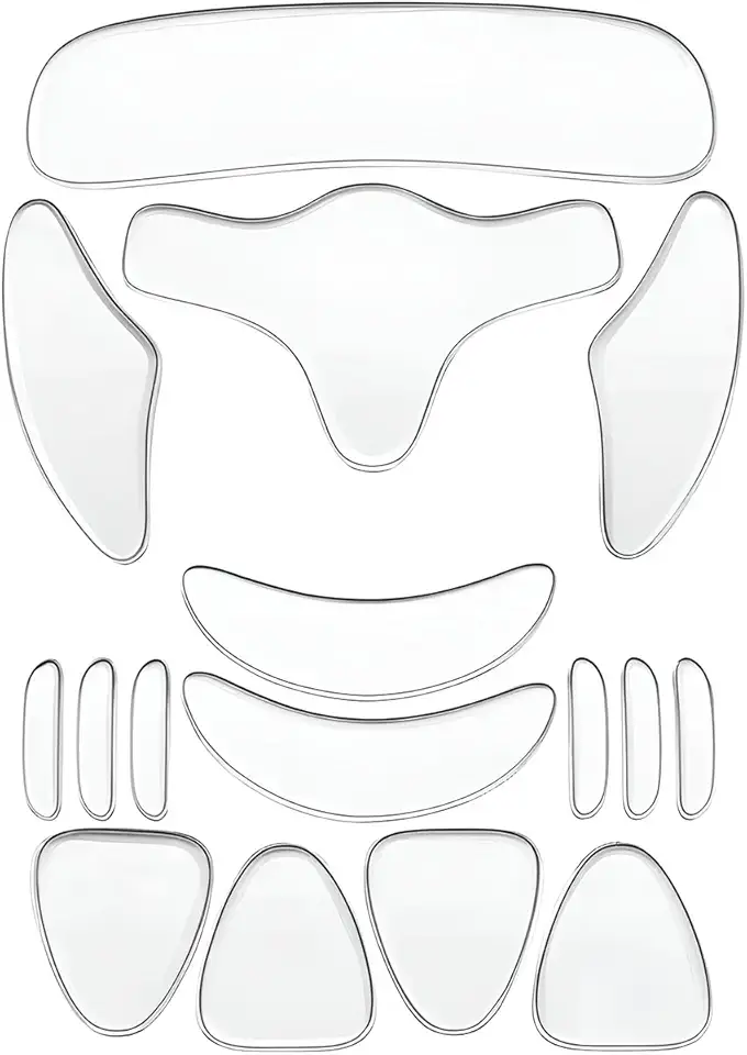 Kit 16 Peças Reutilizável para Rosto Adesivo Fita Gel Silicone Anti-rugas Linhas Faciais