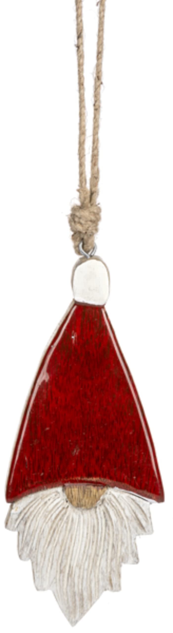 Nain de jardin en bois Ganz rouge de 20 cm pour embellir votre terrasse