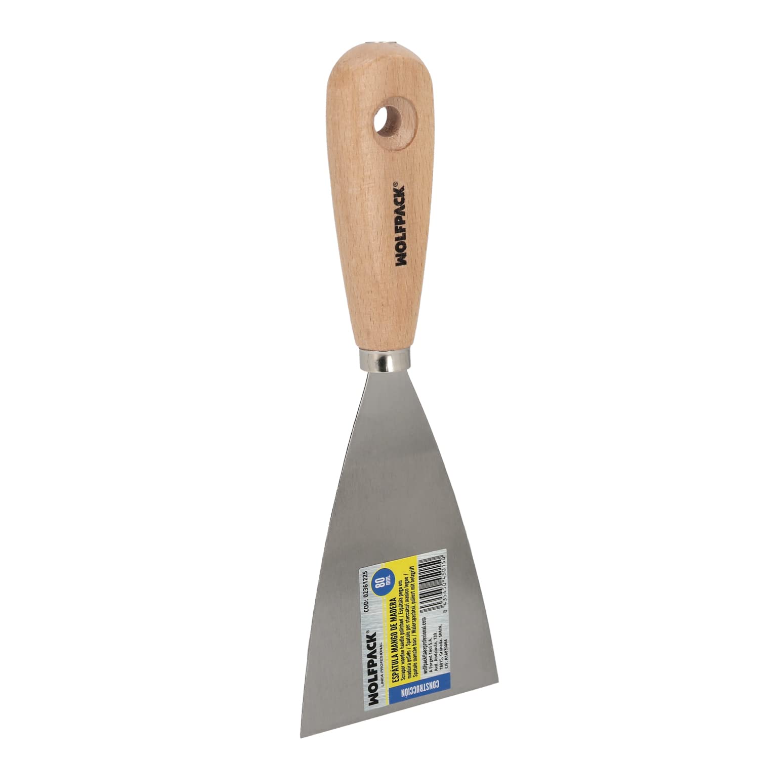 WOLFPACK LINEA PROFESIONAL 02361225 Spatula Wooden Handle Blade 80 mm, Colourful
