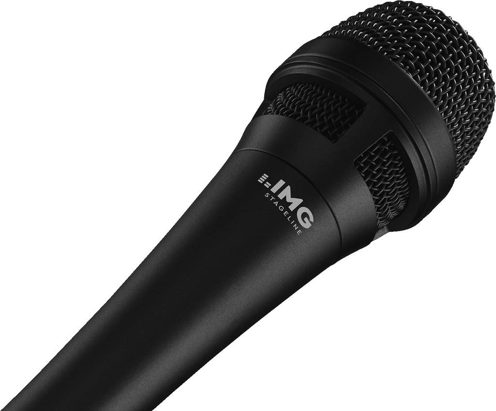 IMG STAGELINE cm-7 Kondensator-Mikrofon für Studio- und Live-Anwendungen, Gesangs-Verstärker mit Metallgehäuse inkl. Mikrofon-Halter, Adapterschraube und Mikrofon-Tasche, in Schwarz