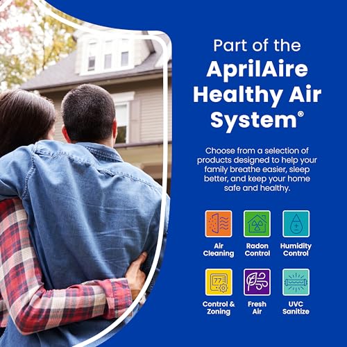 Image of AprilAire E080W Smart Wi-Fi Whole-House Dehumidifier, 80-Pint Energy Star Commercial Dehumidifier for Basement, Crawl Space & Home up to 4,400 Sq.Ft. with Pump, Drain Hose, Hanging Kit, MERV 11 Filter