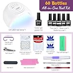 JODSONE Gel Nail Polish Kit 60 PCS with U V Light Soak off Base Top Coat 55 Shine Colors Gel Nail Kit Bright and Dark Brown Wine Red Series Manicure Set for Women and Girls - Image 2