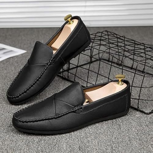 Men's Round Toe Loafers Non-Slip Comfort Flat Wedding Casual Shoes2