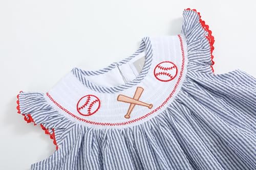 Baby and Girls Baseball Smocked Bishop Dress3